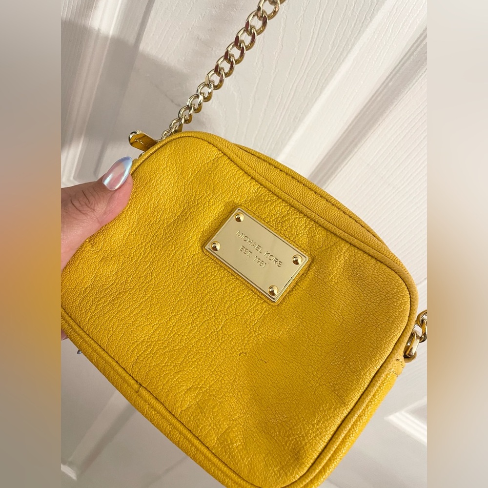 Michael Kors Yellow Leather Crossbody